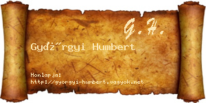 Györgyi Humbert névjegykártya